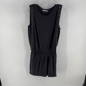 LIU JO JEANS Black Sleeveless Embellished Sequin Waist Dress Size S